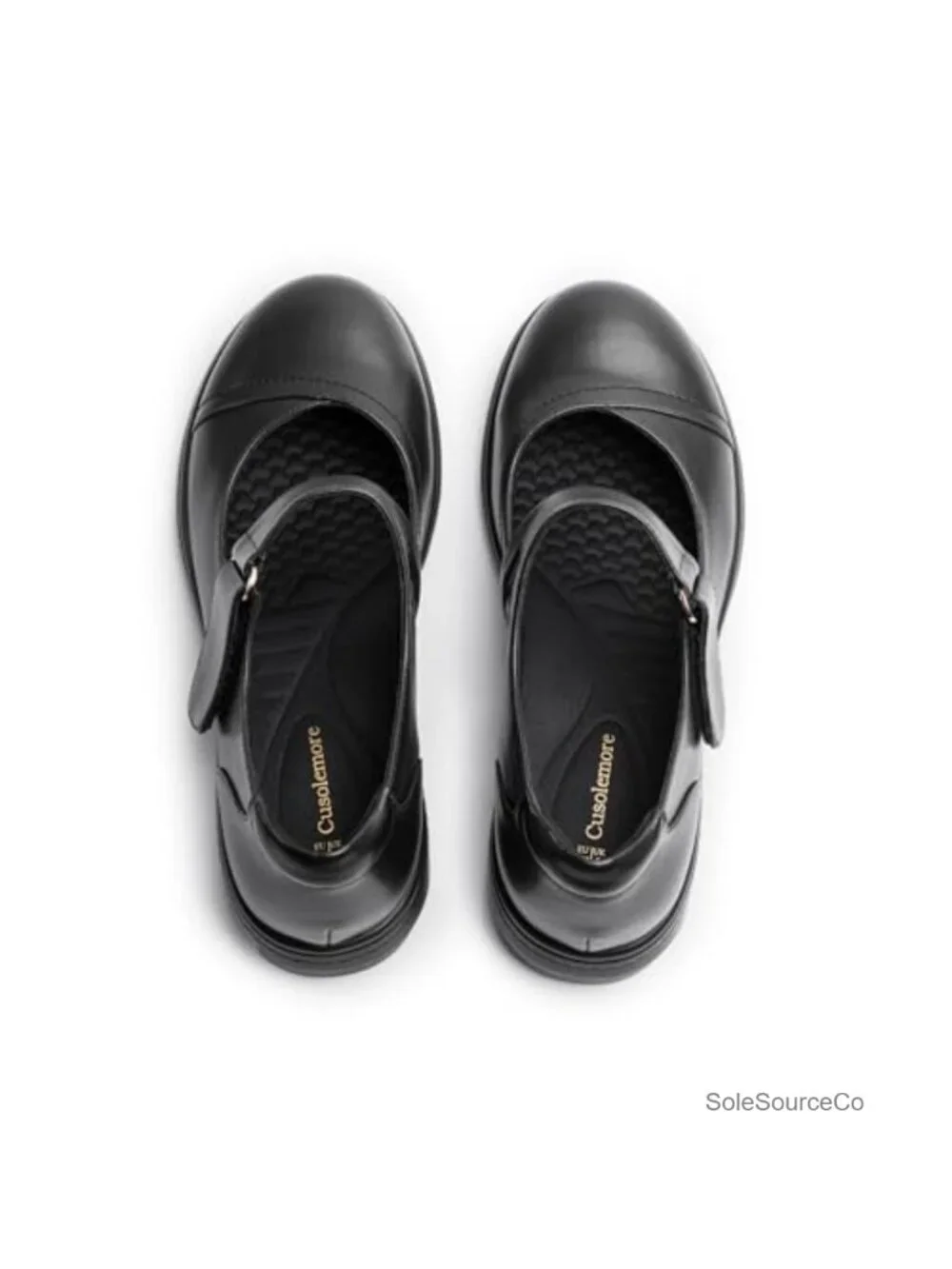 Women's Mary Jane Flats with Arch Support, Vegan PU Leather, Hook-and-Loop